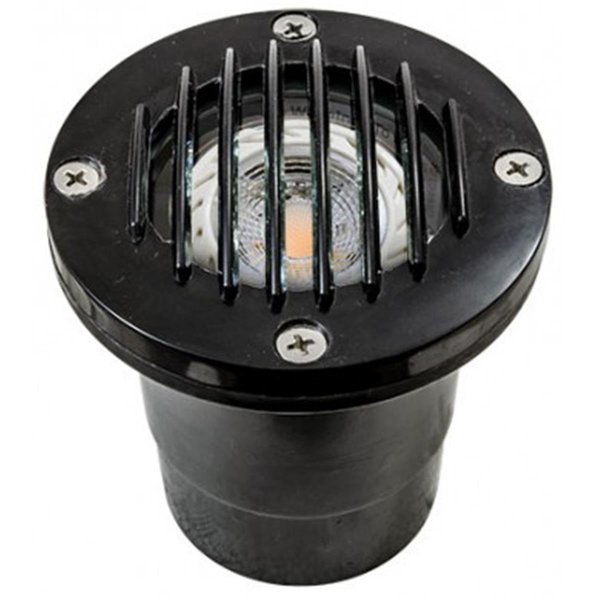 Dabmar Lighting 3 watt LED Fiberglass Well Light with Grill - MR16; Black - 12V FG317-LED3-B